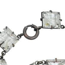Load image into Gallery viewer, ART DECO ERA RIVIERE marked sterling silver prong set faceted glass necklace