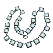 Load image into Gallery viewer, ART DECO ERA RIVIERE marked sterling silver prong set faceted glass necklace