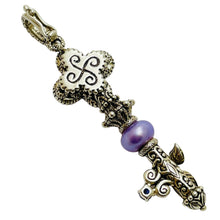 Load image into Gallery viewer, BARBARA BIXBY 18K sterling silver key designer pendant enhancer charm