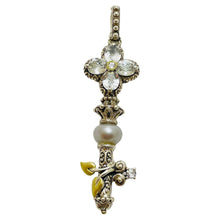 Load image into Gallery viewer, BARBARA BIXBY 18K sterling silver key designer pendant enhancer charm