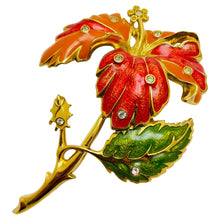 Load image into Gallery viewer, BARRERA for AVON signed vintage gold huge flower designer runway brooch