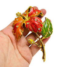 Load image into Gallery viewer, BARRERA for AVON signed vintage gold huge flower designer runway brooch