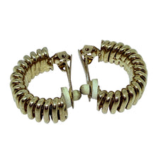 Load image into Gallery viewer, BEAUTY BRASS MADE IN ITALY signed vintage gold tone designer clip on earrings