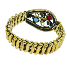 Load image into Gallery viewer, CARMEN signed antique gold filled glass sweetheart expansion 1920's bracelet