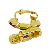 Load image into Gallery viewer, CHRISTIAN DIOR signed vintage gold pink crystals designer clip on earrings