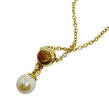 Load image into Gallery viewer, CHRISTIAN DIOR vintage nwt gold plated crystal pearl designer necklace
