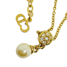 Load image into Gallery viewer, CHRISTIAN DIOR vintage nwt gold plated crystal pearl designer necklace