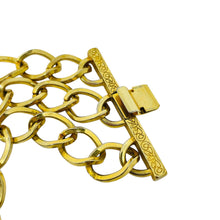 Load image into Gallery viewer, ERICKSON BEAMON signed gold tone glass massive chain designer bracelet