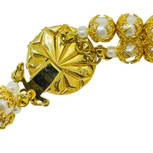 Load image into Gallery viewer, FRANCOISE MONTAGUE FM signed vintage gold tone glass pearls designer necklace