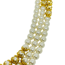 Load image into Gallery viewer, FRANCOISE MONTAGUE FM signed vintage gold tone glass pearls designer necklace