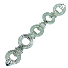 Load image into Gallery viewer, GIVENCHY signed vintage logo silver tone black enamel rhinestones bracelet