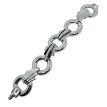 Load image into Gallery viewer, GIVENCHY signed vintage logo silver tone black enamel rhinestones bracelet