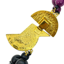 Load image into Gallery viewer, HATTIE CARNEGIE signed vintage gold enamel modernist beaded designer necklace