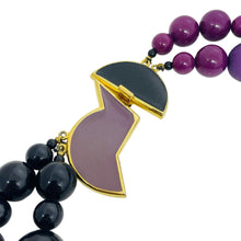 Load image into Gallery viewer, HATTIE CARNEGIE signed vintage gold enamel modernist beaded designer necklace