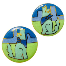 Load image into Gallery viewer, HELENE SCOTT vintage hand made porcelain earrings