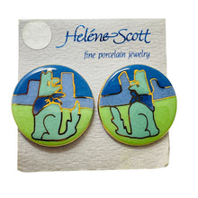 Load image into Gallery viewer, HELENE SCOTT vintage hand made porcelain earrings