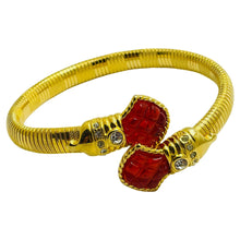 Load image into Gallery viewer, IVANA signed gold plated glass crystal designer runway wrap bracelet