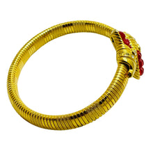 Load image into Gallery viewer, IVANA signed gold plated glass crystal designer runway wrap bracelet