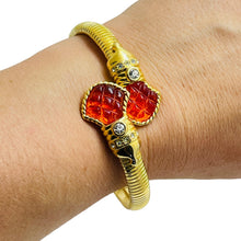 Load image into Gallery viewer, IVANA signed gold plated glass crystal designer runway wrap bracelet