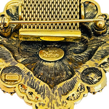 Load image into Gallery viewer, JOAN RIVERS signed gold amber glass enamel designer runway brooch