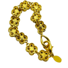 Load image into Gallery viewer, JOAN RIVERS signed vintage gold plated crystal flower designer bracelet