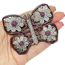 Load image into Gallery viewer, JOSEPH GOURDJI vintage bronze tone rhinestones butterfly designer brooch pendant