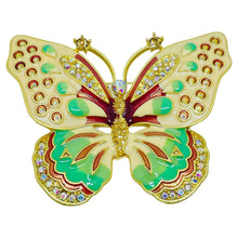 Load image into Gallery viewer, KENNETH JAY LANE KJL signed vintage pastel enamel rhinestone butterfly brooch