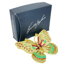 Load image into Gallery viewer, KENNETH JAY LANE KJL signed vintage pastel enamel rhinestone butterfly brooch