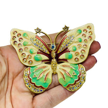 Load image into Gallery viewer, KENNETH JAY LANE KJL signed vintage pastel enamel rhinestone butterfly brooch
