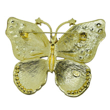 Load image into Gallery viewer, KENNETH JAY LANE KJL signed vintage pastel enamel rhinestone butterfly brooch