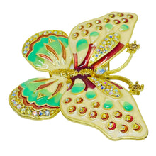 Load image into Gallery viewer, KENNETH JAY LANE KJL signed vintage pastel enamel rhinestone butterfly brooch