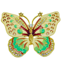 Load image into Gallery viewer, KENNETH JAY LANE KJL signed vintage pastel enamel rhinestone butterfly brooch