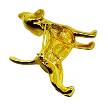 Load image into Gallery viewer, KJL KENNETH JAY LANE signed gold tone rhinestone dog figural designer brooch