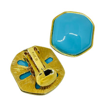 Load image into Gallery viewer, KJL KENNETH JAY LANE vintage gold turquoise designer necklace earrings set
