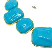 Load image into Gallery viewer, KJL KENNETH JAY LANE vintage gold turquoise designer necklace earrings set