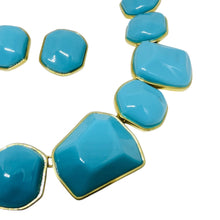 Load image into Gallery viewer, KJL KENNETH JAY LANE vintage gold turquoise designer necklace earrings set
