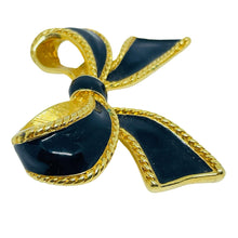 Load image into Gallery viewer, KJL for AVON signed vintage gold tone enamel bow pearl necklace enhancer