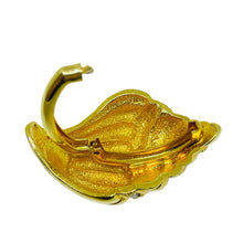 Load image into Gallery viewer, KJL for AVON signed vintage gold tone seashell scarf clip / necklace enhancer