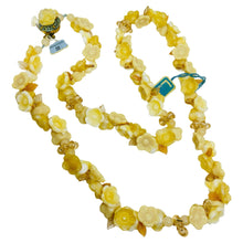 Load image into Gallery viewer, LISNER made in Germany vintage gold tone art glass flower designer necklace