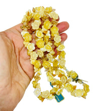 Load image into Gallery viewer, LISNER made in Germany vintage gold tone art glass flower designer necklace