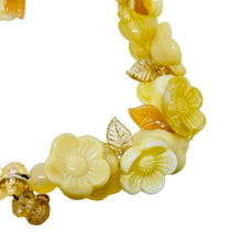 Load image into Gallery viewer, LISNER made in Germany vintage gold tone art glass flower designer necklace