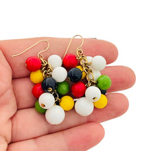 Load image into Gallery viewer, LIZ CLAIBORNE signed gold colorful lucite runway necklace earrings set