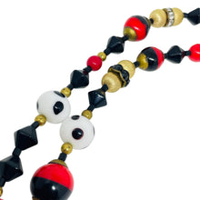 Load image into Gallery viewer, MADE IN CZECHOSLOVAKIA signed vintage gold tone art glass beaded necklace
