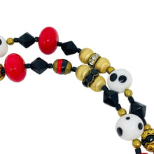 Load image into Gallery viewer, MADE IN CZECHOSLOVAKIA signed vintage gold tone art glass beaded necklace