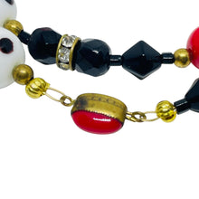 Load image into Gallery viewer, MADE IN CZECHOSLOVAKIA signed vintage gold tone art glass beaded necklace