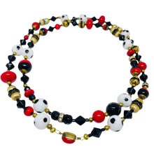 Load image into Gallery viewer, MADE IN CZECHOSLOVAKIA signed vintage gold tone art glass beaded necklace