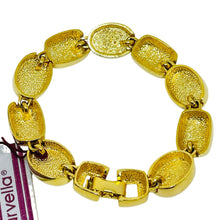 Load image into Gallery viewer, MARVELLA signed vintage gold tone faux pearl onyx designer link bracelet