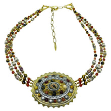Load image into Gallery viewer, MICHAEL GOLAN signed gold plated natural gemstone designer necklace