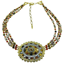 Load image into Gallery viewer, MICHAEL GOLAN signed gold plated natural gemstone designer necklace
