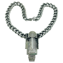 Load image into Gallery viewer, MONIES GERDA LYNGGAARD Copenhagen silver tone modernist designer chain necklace